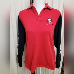 Bad Mulligan Red and Black Long Sleeve Golf Shirt | Size Small